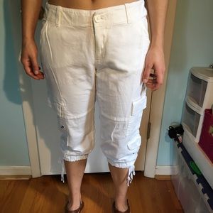 Cotton/Linen Cargo Capris